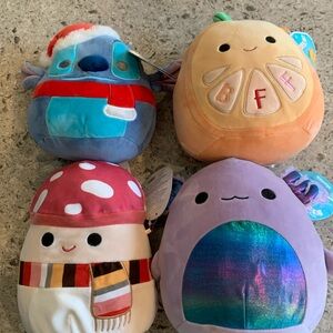 4 squishmallows , tags attached, like new condition
